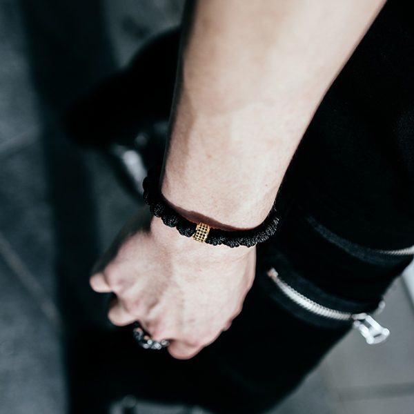 CONTRARY | Black Cord with Gold Charm