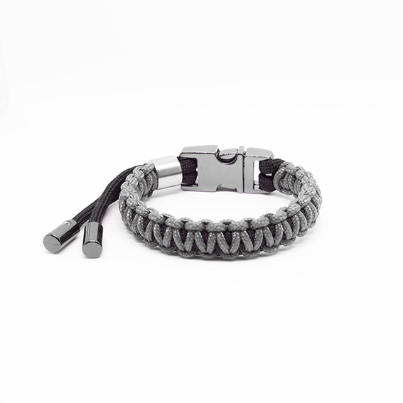 OSFA Classic Grey Square Small(1) O.S.F.A Adjustable Classic Paracord Bracelet - grey
