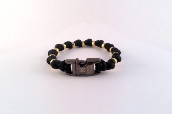 black & brass beads back Black & Brass Beads Paracord Bracelet