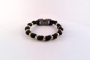 Black & Brass Beads Paracord Bracelet