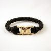 Black Paracord Bracelet with Gold Buckle