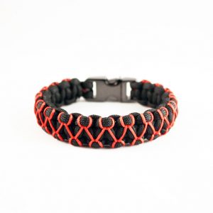 Black Red Mini Braid Paracord Bracelet
