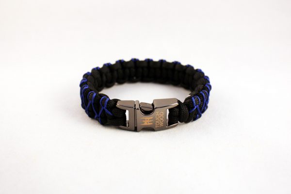 Black Blue Mini Braid Paracord Bracelet
