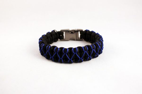 Black Blue Mini Braid Paracord Bracelet