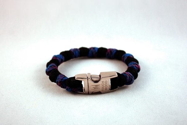 blue camo beads paracord bracelet back Blue Camo Beads Paracord Bracelet