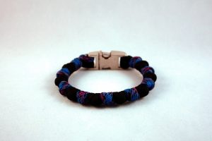Blue Camo Beads Paracord Bracelet