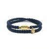 Braided Double Wrap Bracelet V2 - Navy Blue