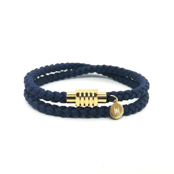 Braided Double Wrap Bracelet V2 - Navy Blue