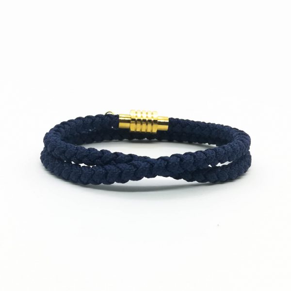 Braided Double Wrap Bracelet V2 - Navy Blue