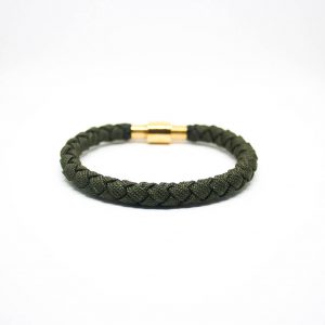 Braided Single Wrap Bracelet - Army Green
