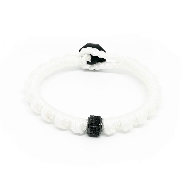 CONTRARY | White Cord with Black Charm