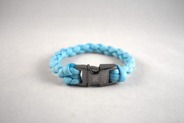 glow in the dark back Limited Edition Cerulean Blue Glow In The Dark Paracord Bracelet