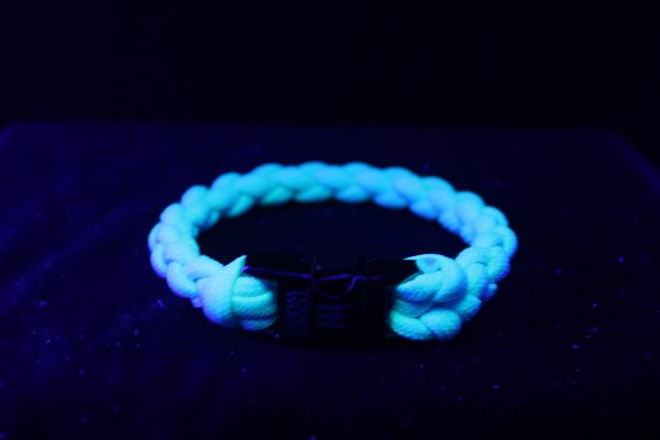 glow in the dark under black light back Limited Edition Cerulean Blue Glow In The Dark Paracord Bracelet