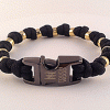 insta Black & Brass Beads Paracord Bracelet