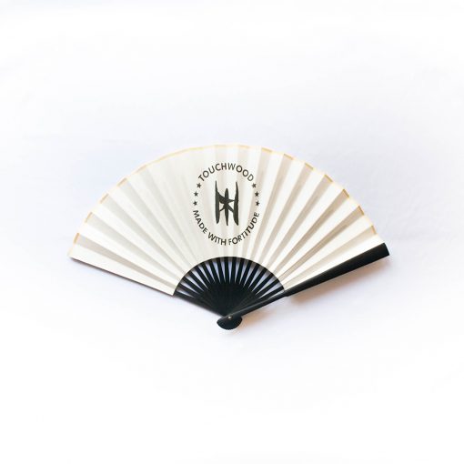 made with fortitude folding fan back