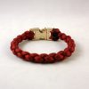 Maroon Paracord Bracelet with Gold Buckle