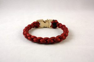 Maroon Paracord Bracelet with Gold Buckle