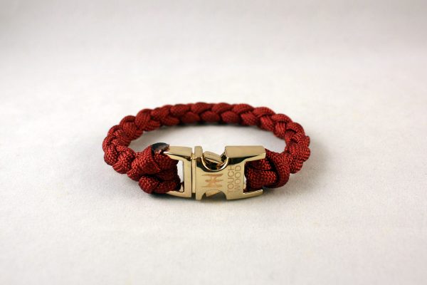 Maroon Paracord Bracelet with Gold Buckle