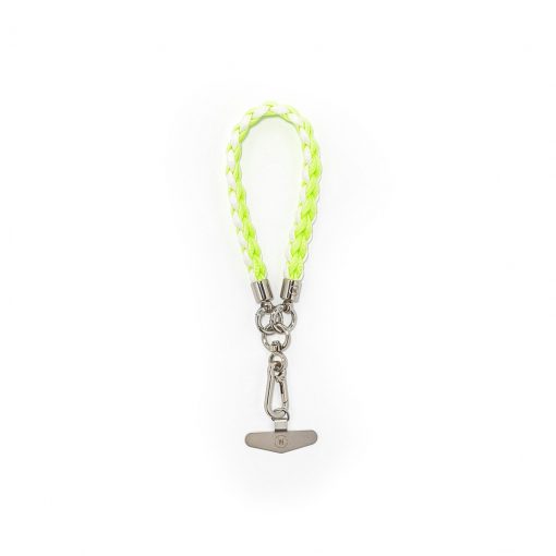multi use glow in the dark phone lanyard-neon green & white