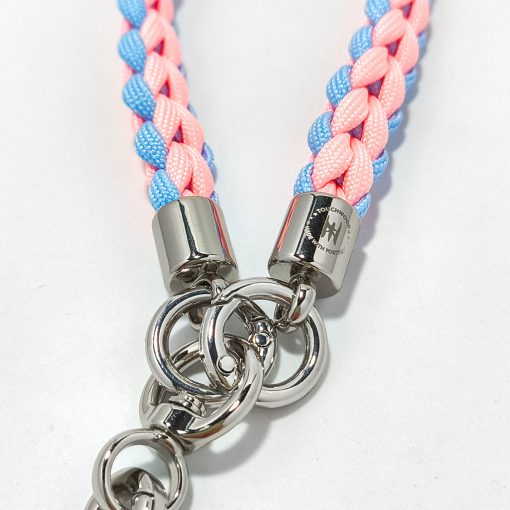 multi use glow in the dark phone lanyard-pink & sky blue detail