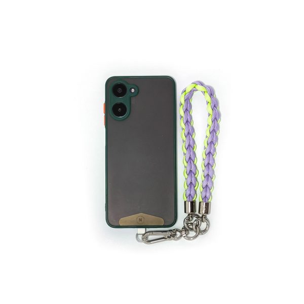 multi use glow in the dark phone lanyard-purple & neon green with phone Multiuse Phone Lanyard - Luminous - Purple & Neon Green