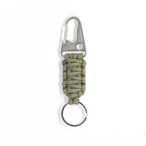 Stainless Steel Paracord Keychain - olive drab
