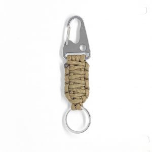 Stainless Steel Paracord Keychain - brown