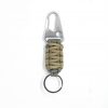 stainless steel keychain wolf brown olive drab front small Stainless Steel Paracord Keychain - brown with olive drab